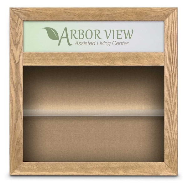 United Visual Products Outdoor Enclosed Combo Board, 42"x32", Bronze Frame/White Porc & Rubber UVCB4232ODBZ-WHTPORC-RUBBER - main